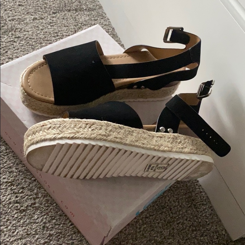 Black wedge Sandals - Picture 4 of 6